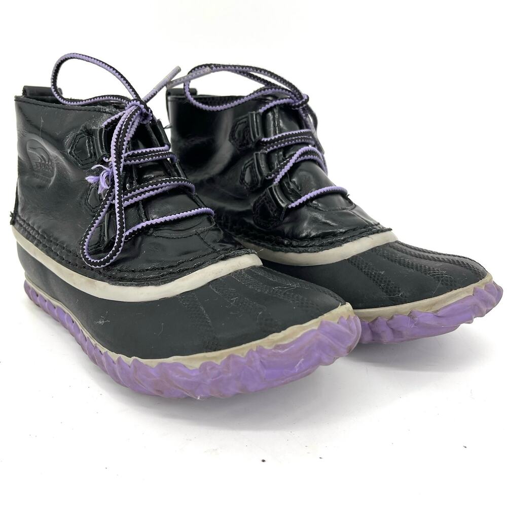 Sorel Youth 2 / 33 Navy Out n About Leather Waterproof‎ Ankle Boots